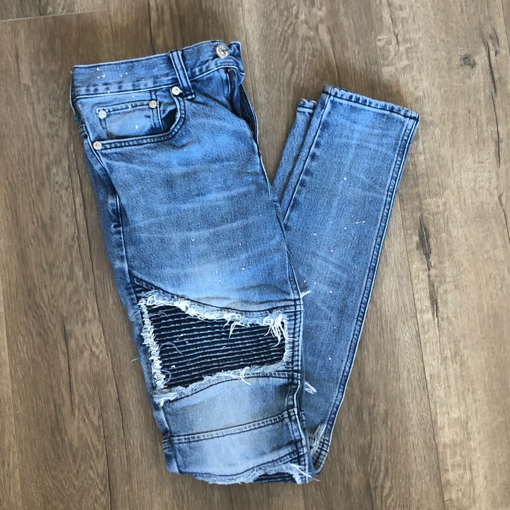 Pacsun light blue biker skinny jeans 28x32